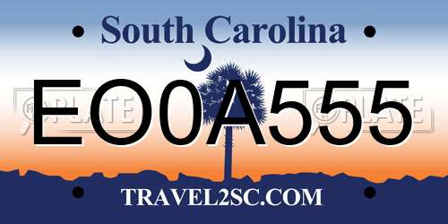 EO0A555 South Carolina License Plate