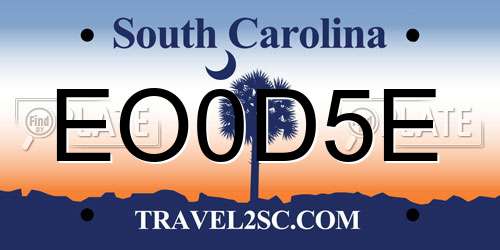 EO0D5E South Carolina License Plate