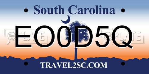 EO0D5Q South Carolina License Plate