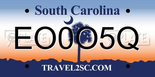 EO0O5Q South Carolina License Plate
