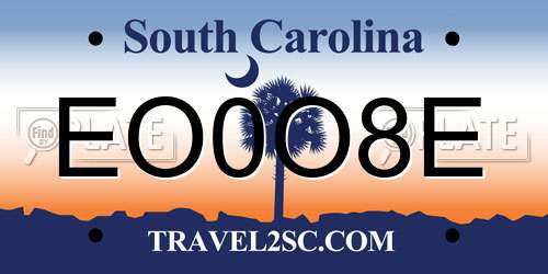 EO0O8E South Carolina License Plate