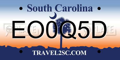 EO0Q5D South Carolina License Plate