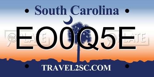 EO0Q5E South Carolina License Plate
