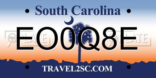 EO0Q8E South Carolina License Plate