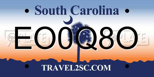 EO0Q8O South Carolina License Plate
