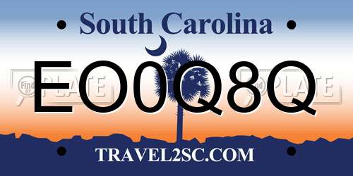 EO0Q8Q South Carolina License Plate