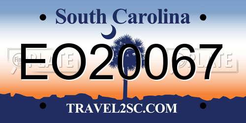 EO20067 South Carolina License Plate