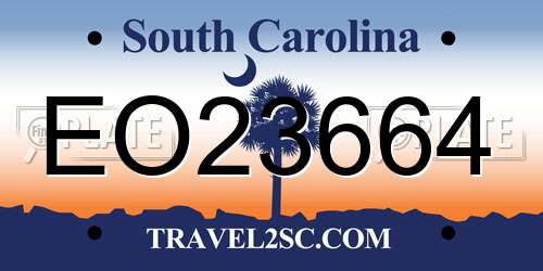 EO23664 South Carolina License Plate