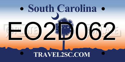 EO2D062 South Carolina License Plate