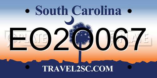 EO2O067 South Carolina License Plate