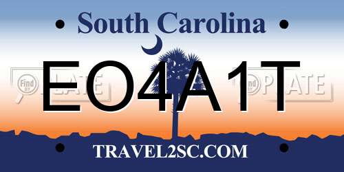 EO4A1T South Carolina License Plate