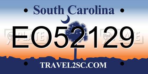 EO52129 South Carolina License Plate