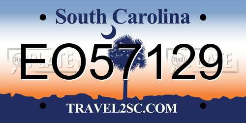 EO57129 South Carolina License Plate