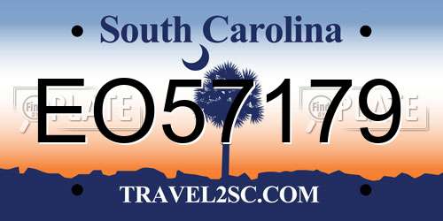 EO57179 South Carolina License Plate
