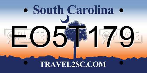 EO5T179 South Carolina License Plate