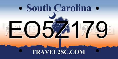 EO5Z179 South Carolina License Plate