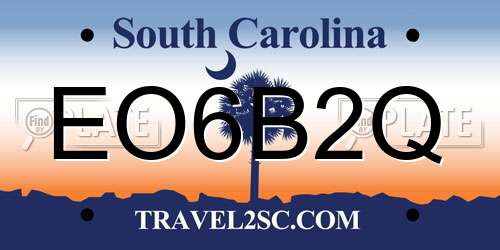 EO6B2Q South Carolina License Plate
