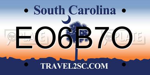 EO6B7O South Carolina License Plate