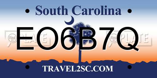 EO6B7Q South Carolina License Plate