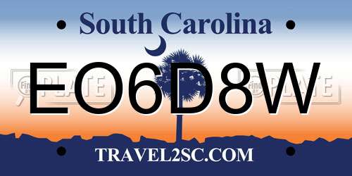 EO6D8W South Carolina License Plate