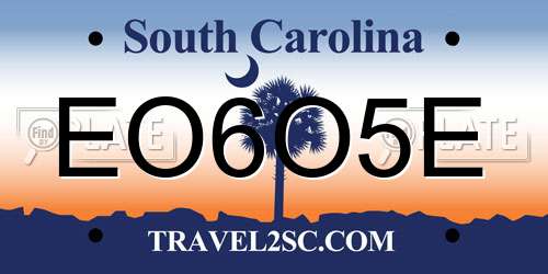 EO6O5E South Carolina License Plate