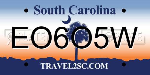 EO6O5W South Carolina License Plate