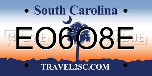EO6O8E South Carolina License Plate