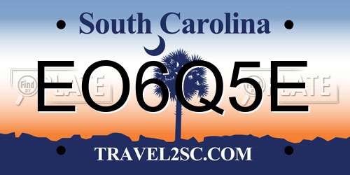 EO6Q5E South Carolina License Plate