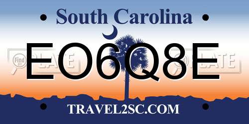 EO6Q8E South Carolina License Plate