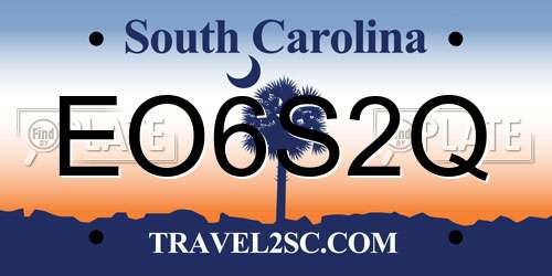 EO6S2Q South Carolina License Plate