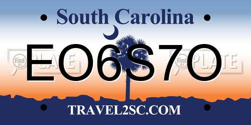 EO6S7O South Carolina License Plate