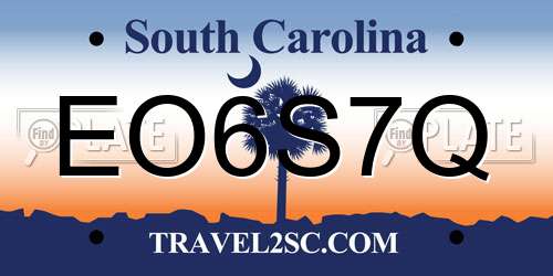 EO6S7Q South Carolina License Plate