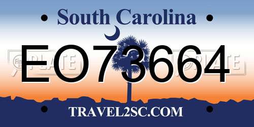 EO73664 South Carolina License Plate
