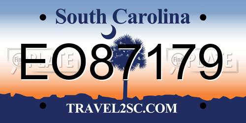 EO87179 South Carolina License Plate