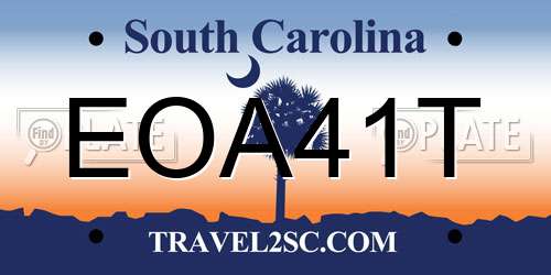 EOA41T South Carolina License Plate
