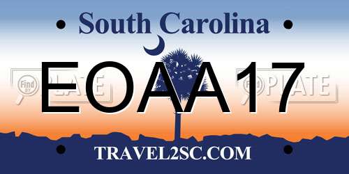 EOAA17 South Carolina License Plate