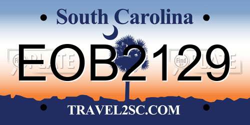 EOB2129 South Carolina License Plate