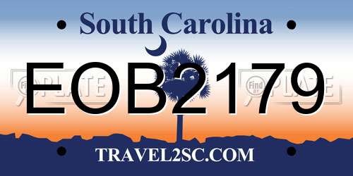 EOB2179 South Carolina License Plate