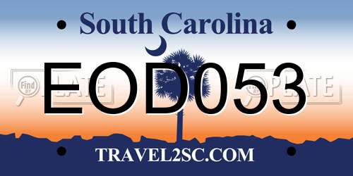 EOD053 South Carolina License Plate