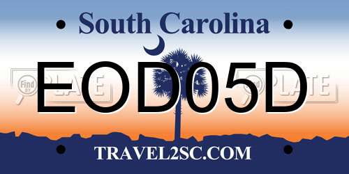 EOD05D South Carolina License Plate