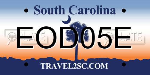 EOD05E South Carolina License Plate