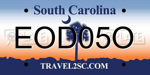 EOD05O South Carolina License Plate