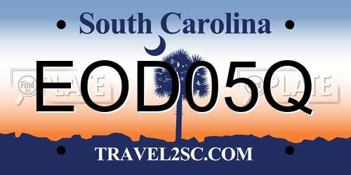 EOD05Q South Carolina License Plate