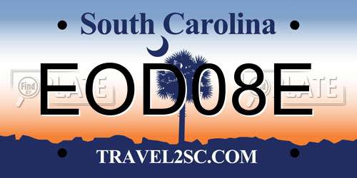 EOD08E South Carolina License Plate