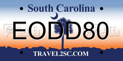 EODD80 South Carolina License Plate