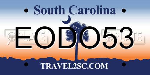EODO53 South Carolina License Plate