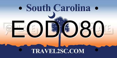 EODO80 South Carolina License Plate