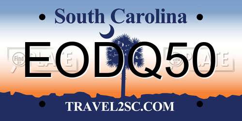 EODQ50 South Carolina License Plate
