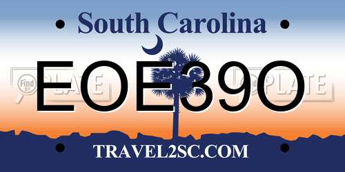 EOE39O South Carolina License Plate