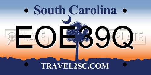 EOE39Q South Carolina License Plate